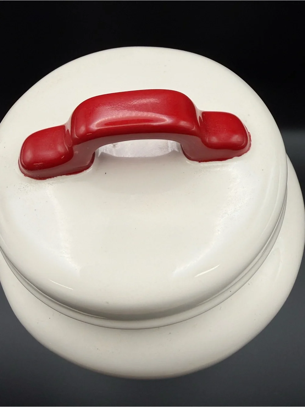 Rae Dunn Snow White & The Seven Dwarfs Ceramic Canister - White with Red Handle